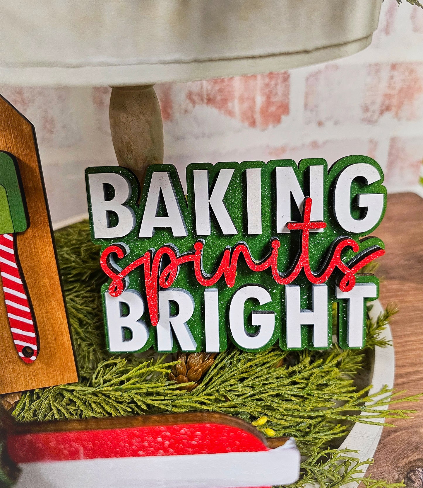 Baking Spirits Bright Mini Sign/Tiered Tray - Ready to Paint Kit or Painted