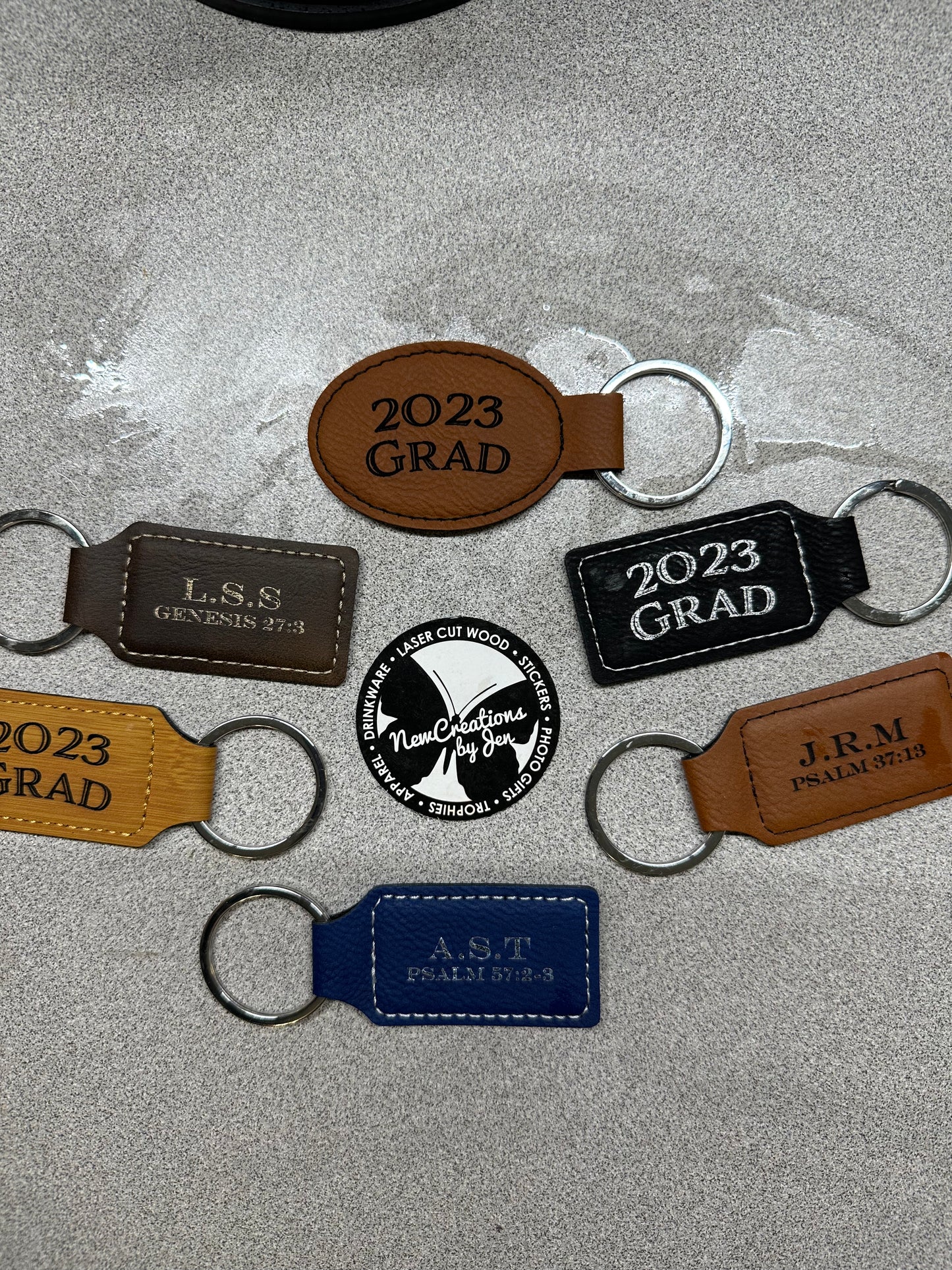 Personalized Leatherette Keychain