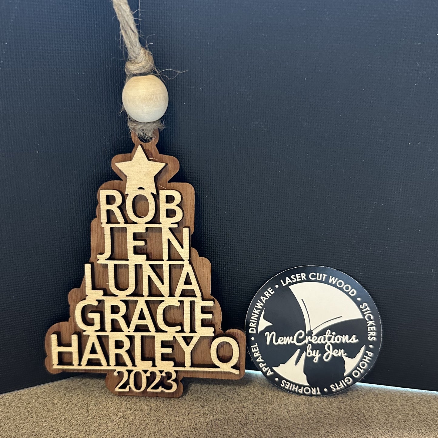 Family Name Christmas Tree Ornament