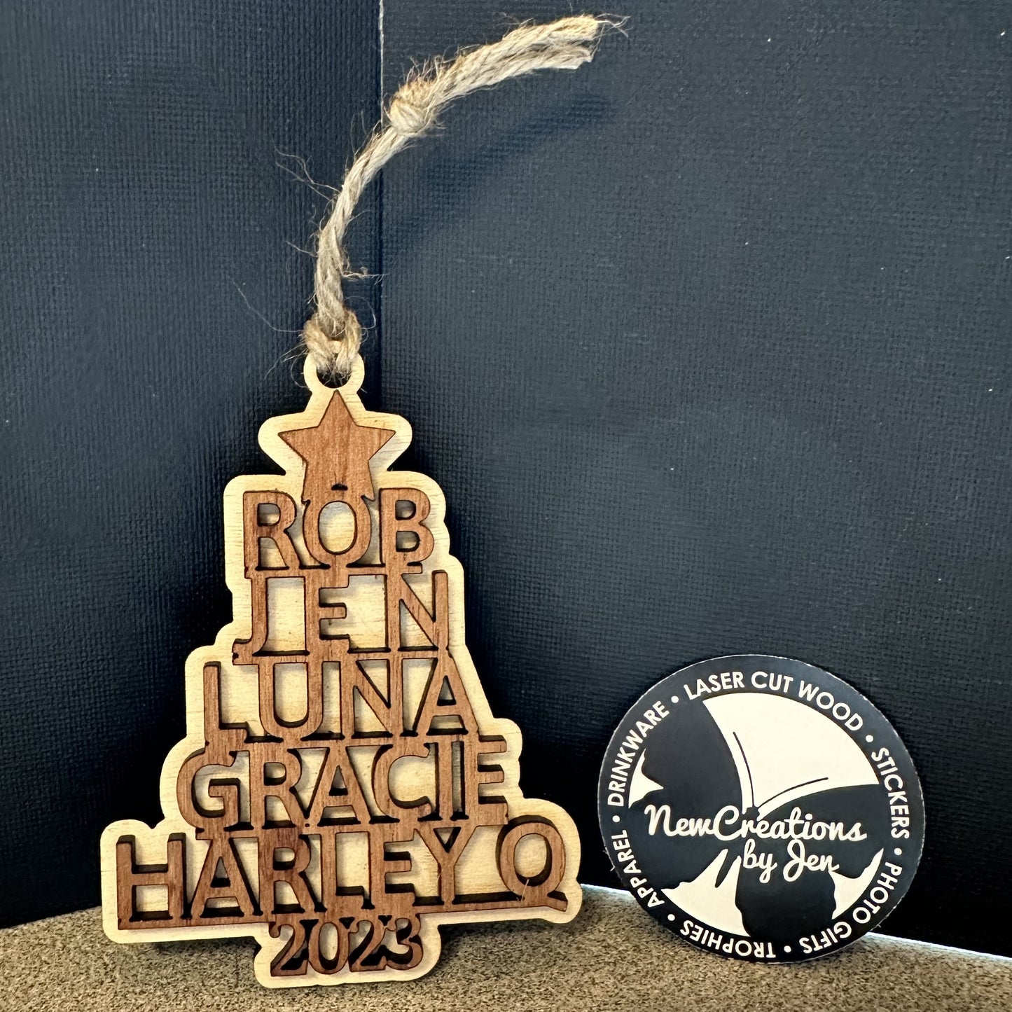 Family Name Christmas Tree Ornament