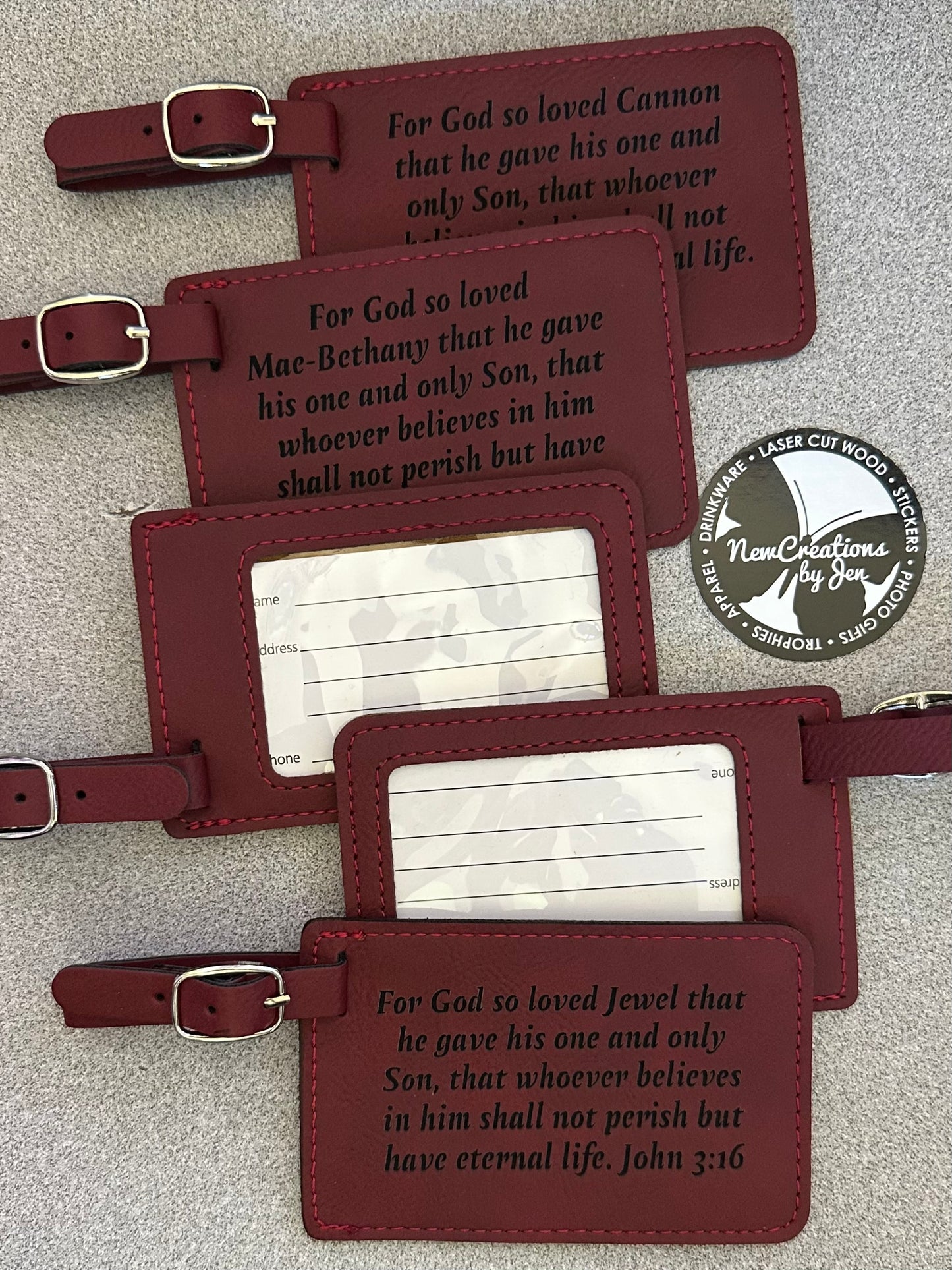 Personalized Leatherette Luggage Tag