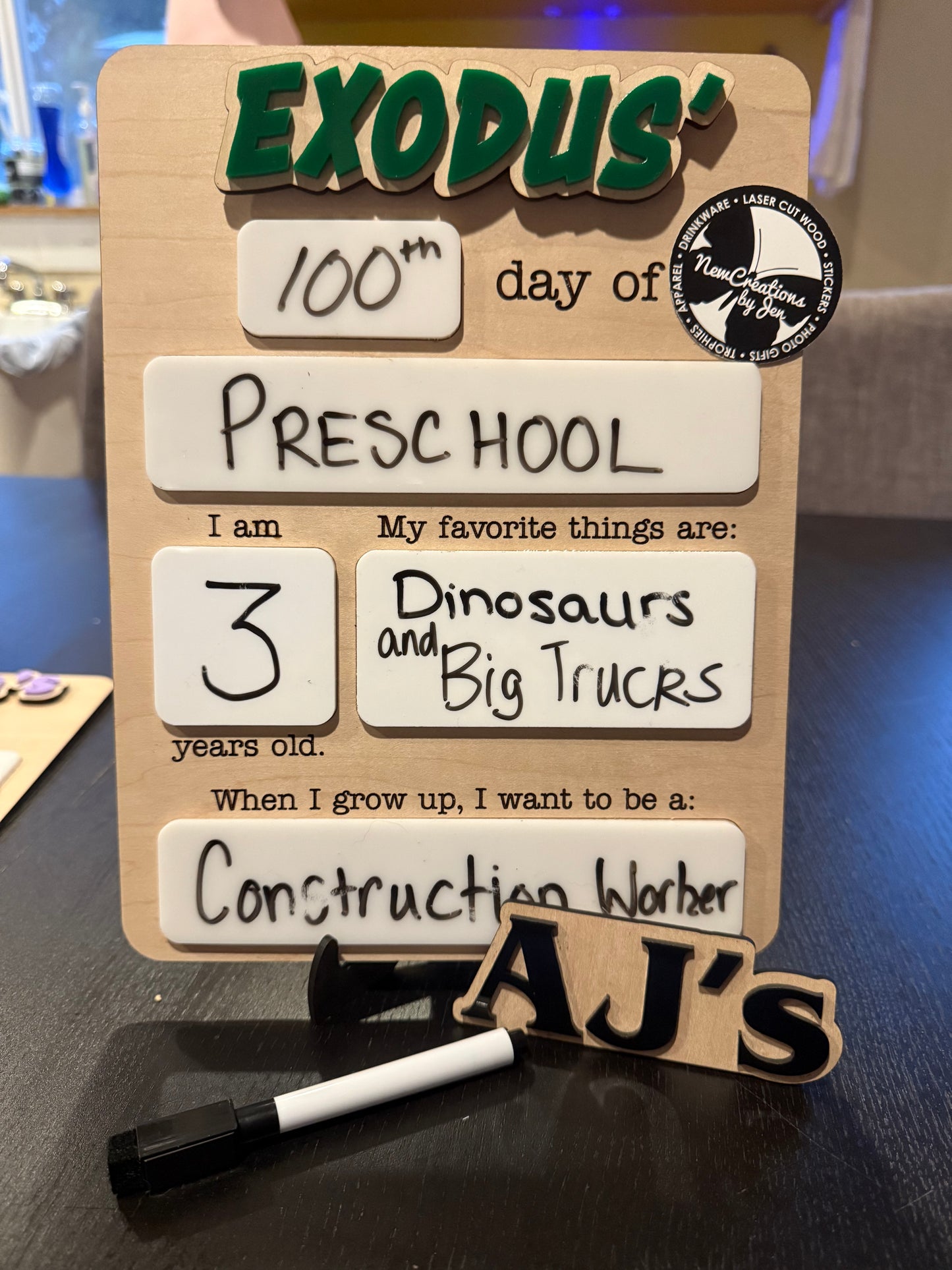 Personalized Reusable First, 100th & Last Day of School Board – Custom Name-Photo Prop Sign