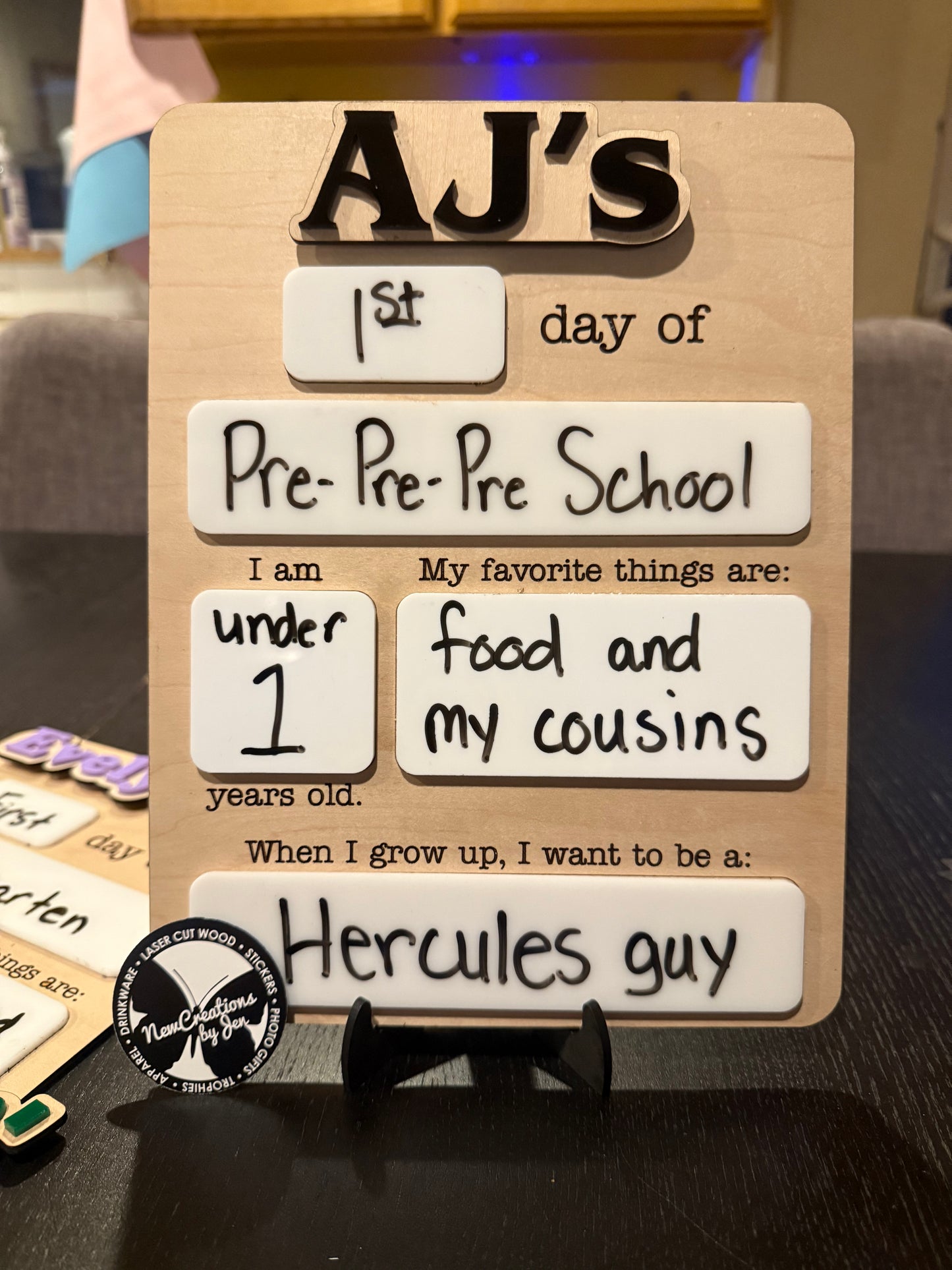 Personalized Reusable First, 100th & Last Day of School Board – Custom Name-Photo Prop Sign