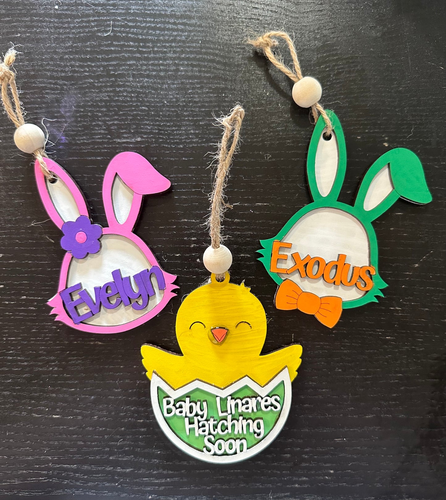 Etiquetas para nombres de conejitos o pollitos de Pascua