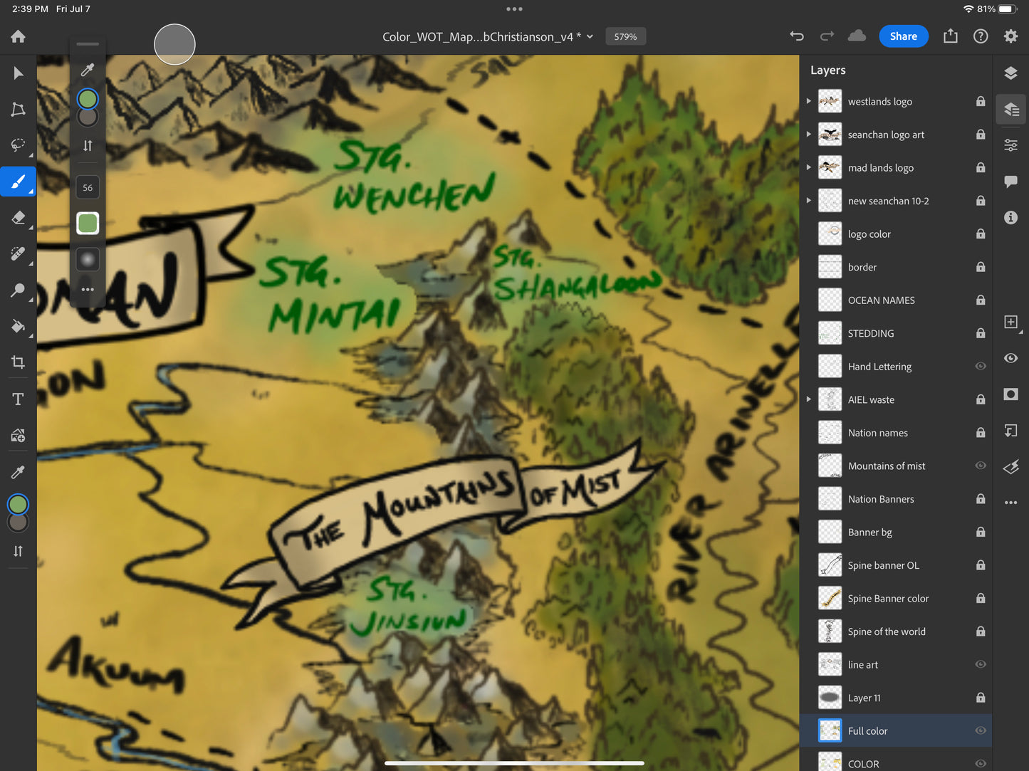 NEW!! Full Color Map: The World of the Wheel of Time by Rob Christianson