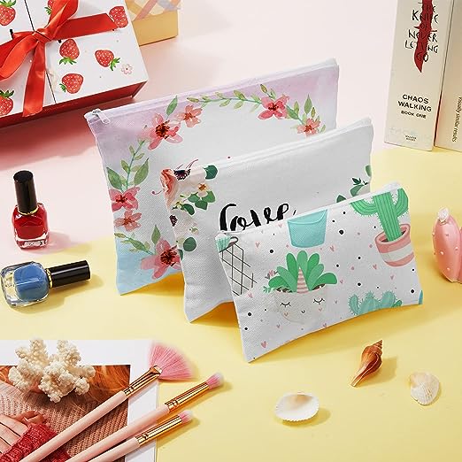 Personalized Card Holder Coin Purse Makeup Bag with Zipper and keyring