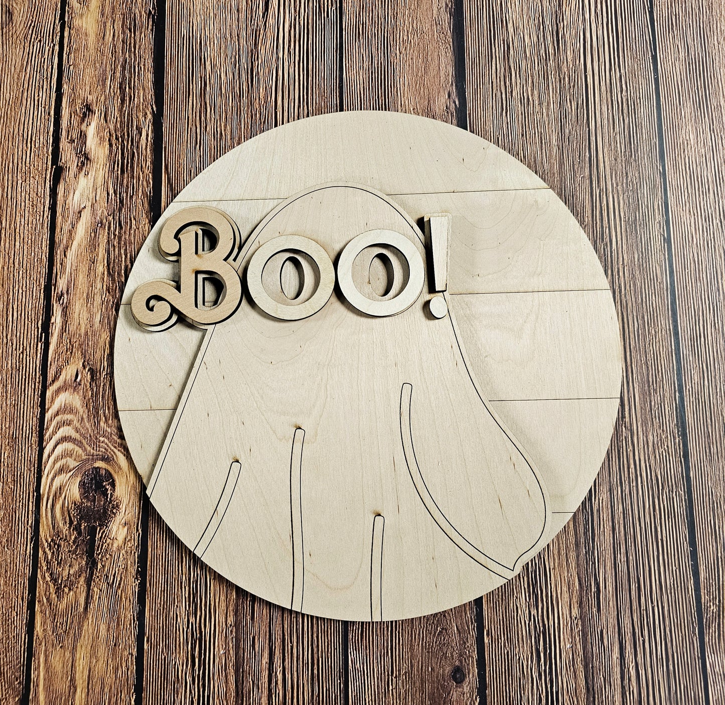 Boo Glasses Round Layers Sign Kit - Ready to Paint
