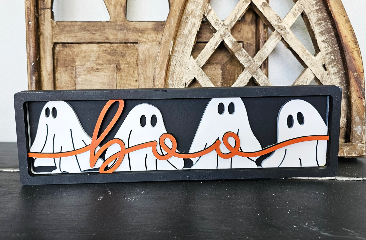 Boo Crew! Chunky Layered Shelf Sitter Sign Kit - Ready to Paint