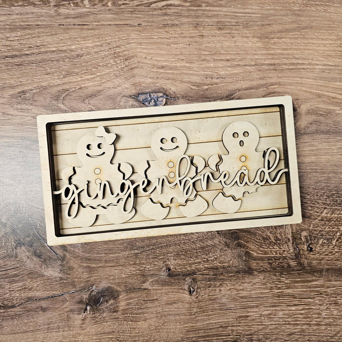 Gingerbread Chunky Layered Shelf Sitter Sign Kit