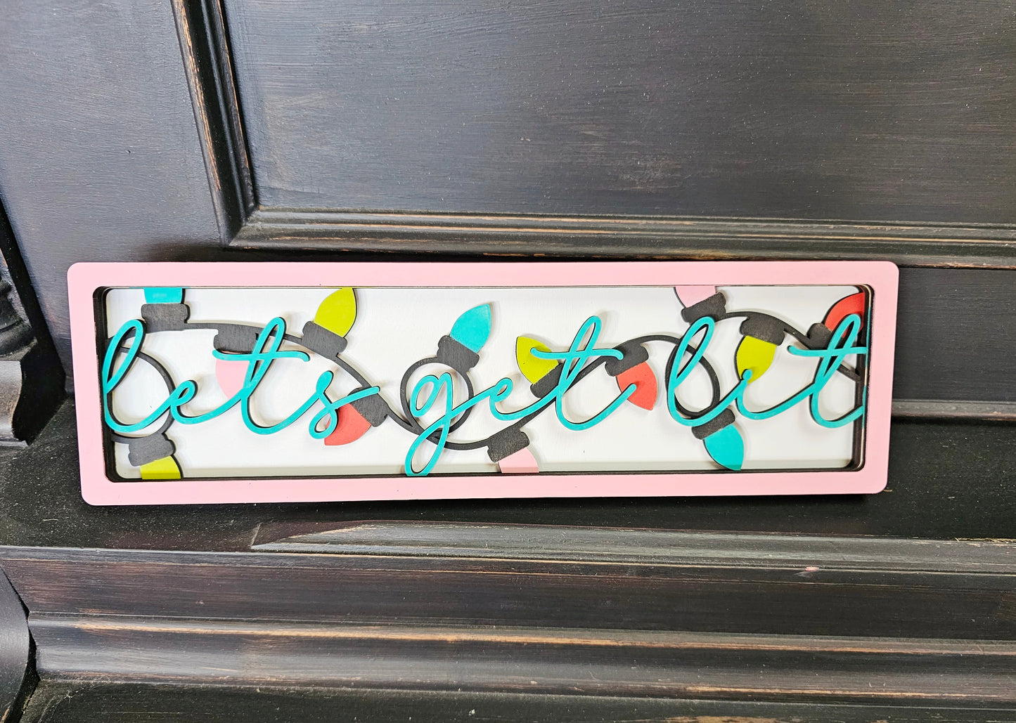 Let's Get Lit Chunky Layered Shelf Sitter Sign Kit