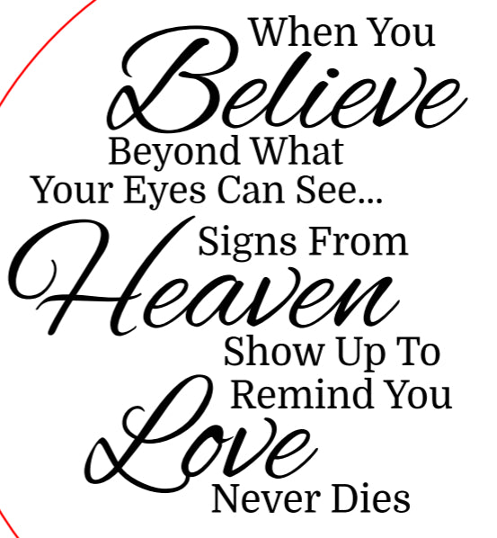 Cardinal Ornament - Believe Love Never Dies - Personalized