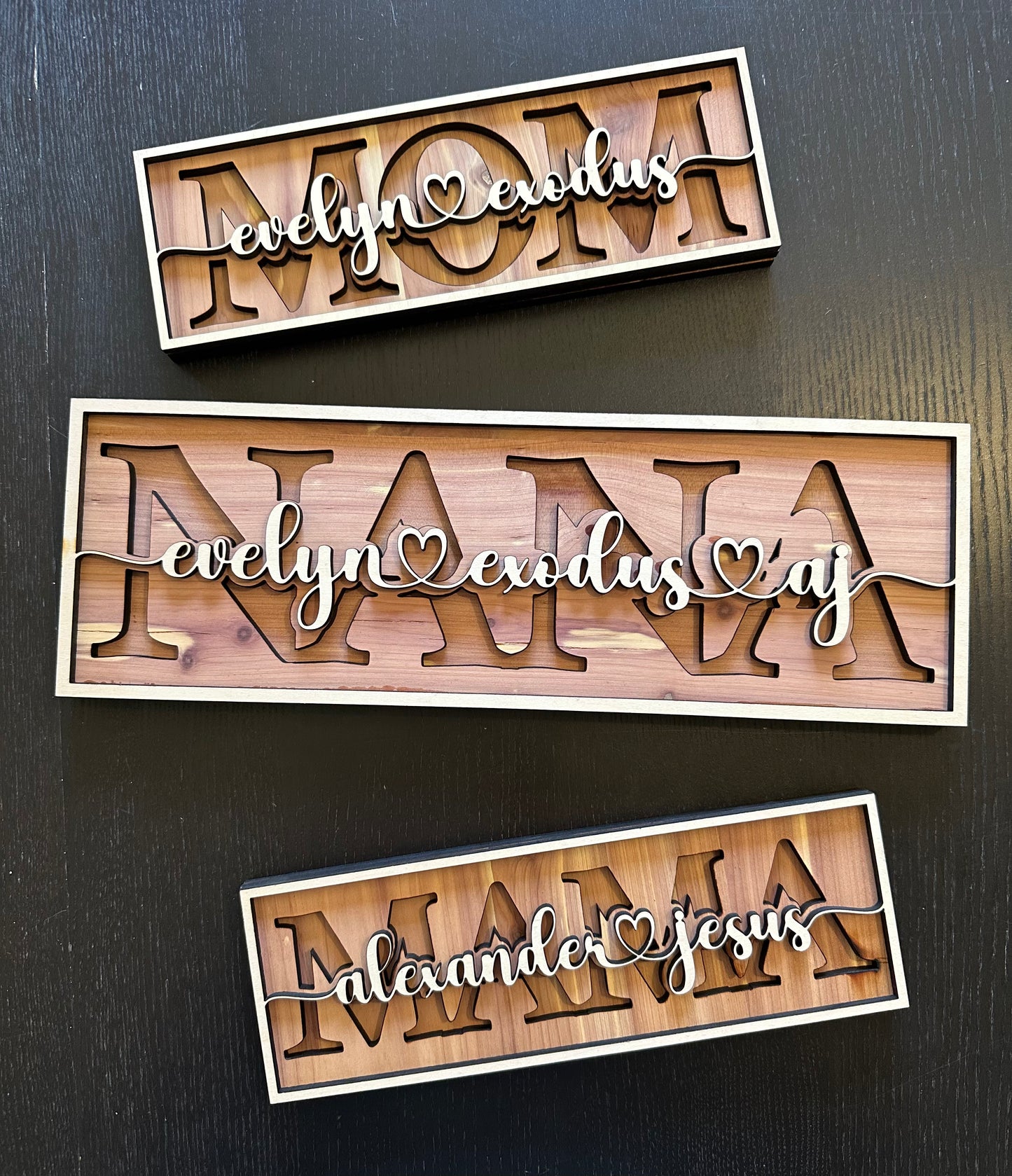 All Natural Wood Mother’s Day Name Sign