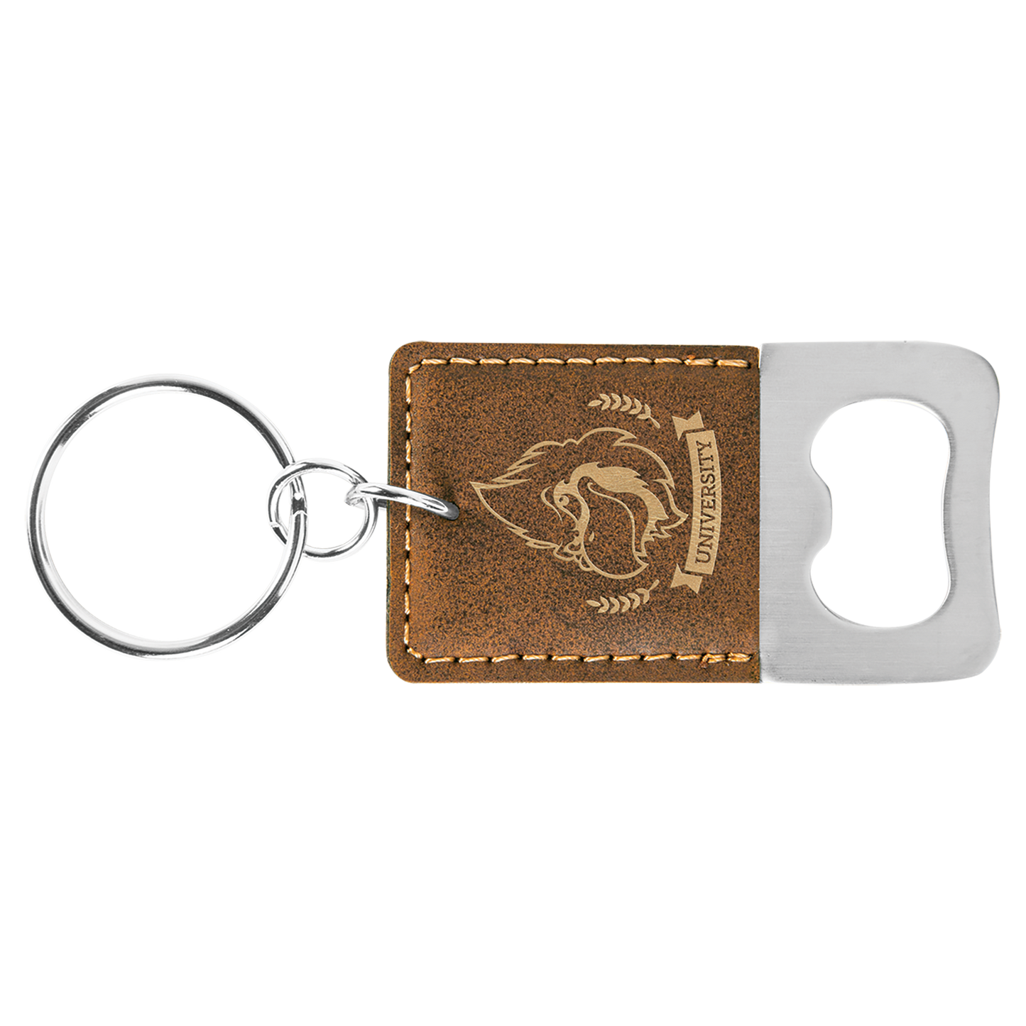 Llavero abridor de botellas de cuero sintético personalizado