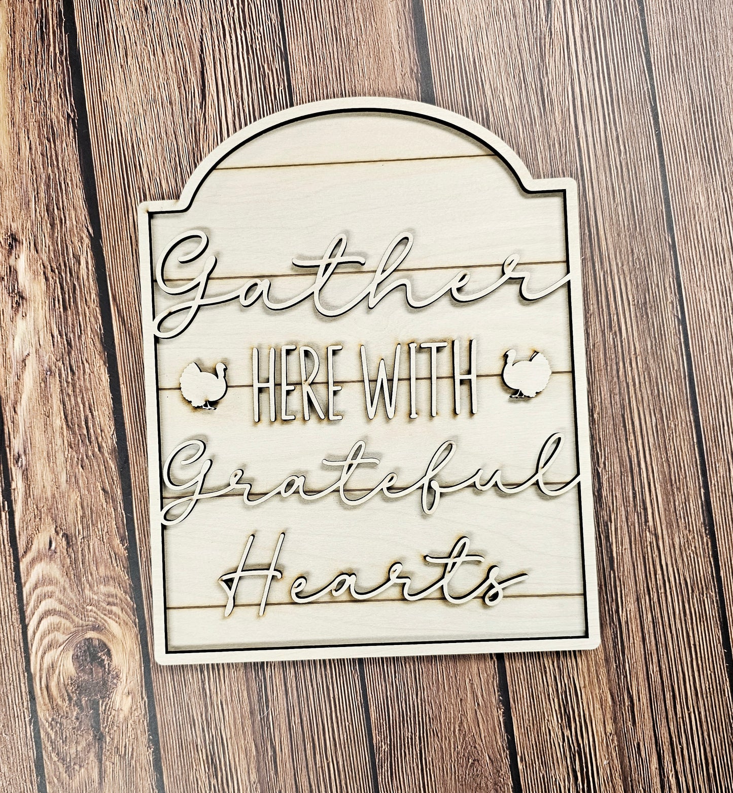 Kit de letreros "Reuníos aquí con corazones agradecidos": listo para pintar