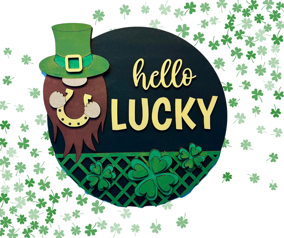 Hello Lucky Leprachaun Sign Kit - Ready to Paint