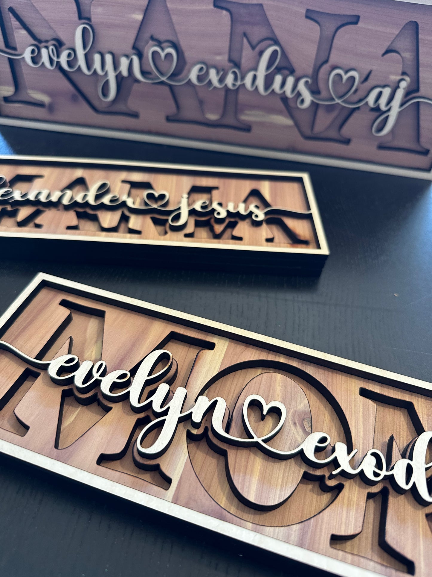 All Natural Wood Mother’s Day Name Sign