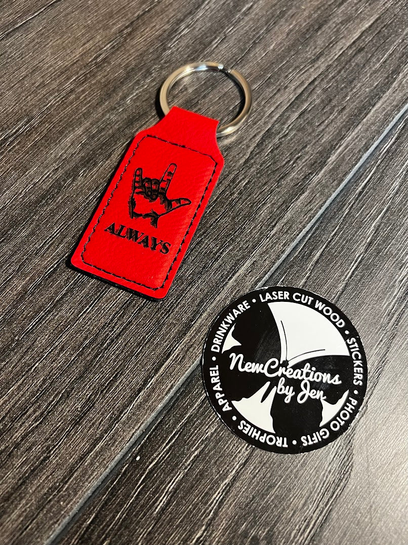 Personalized Leatherette Keychain