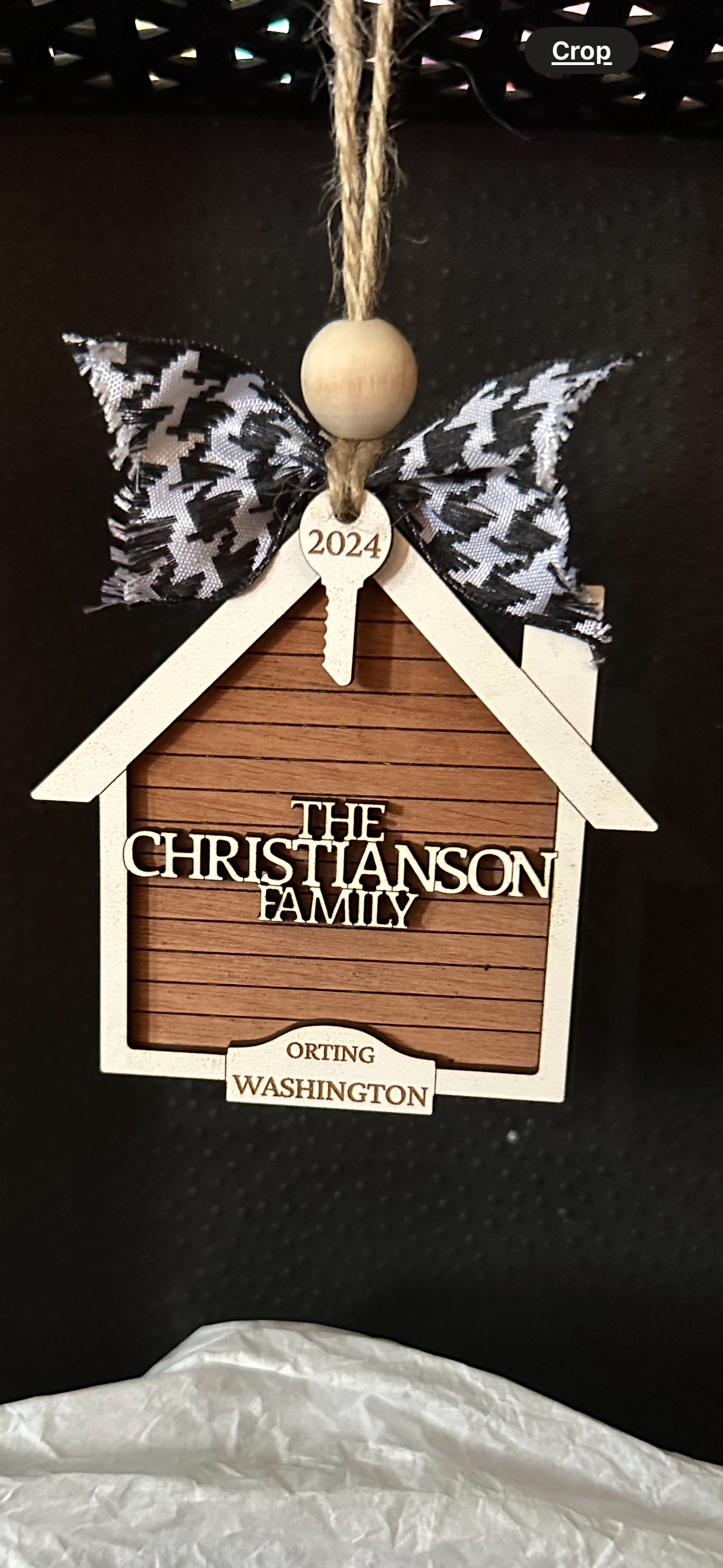Family Home Ornament with key