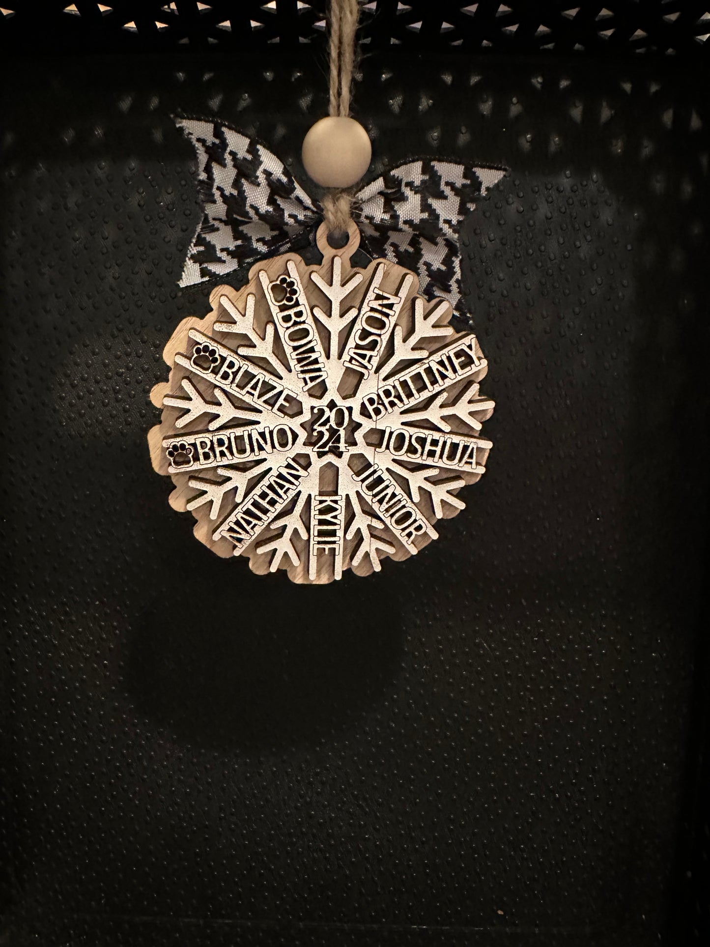 Family Name Snowflake Ornament (up to 12 names)