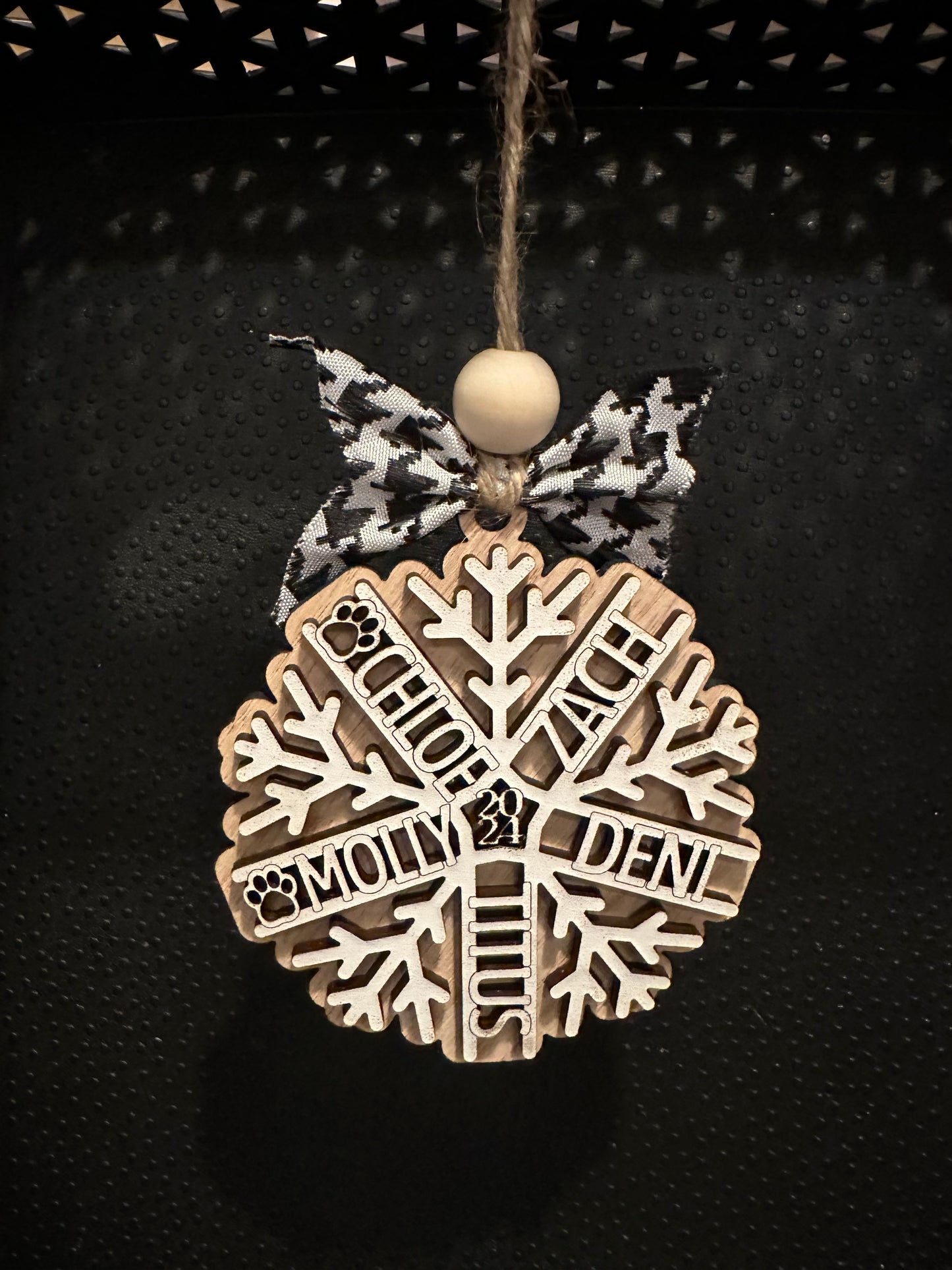 Family Name Snowflake Ornament (up to 12 names)
