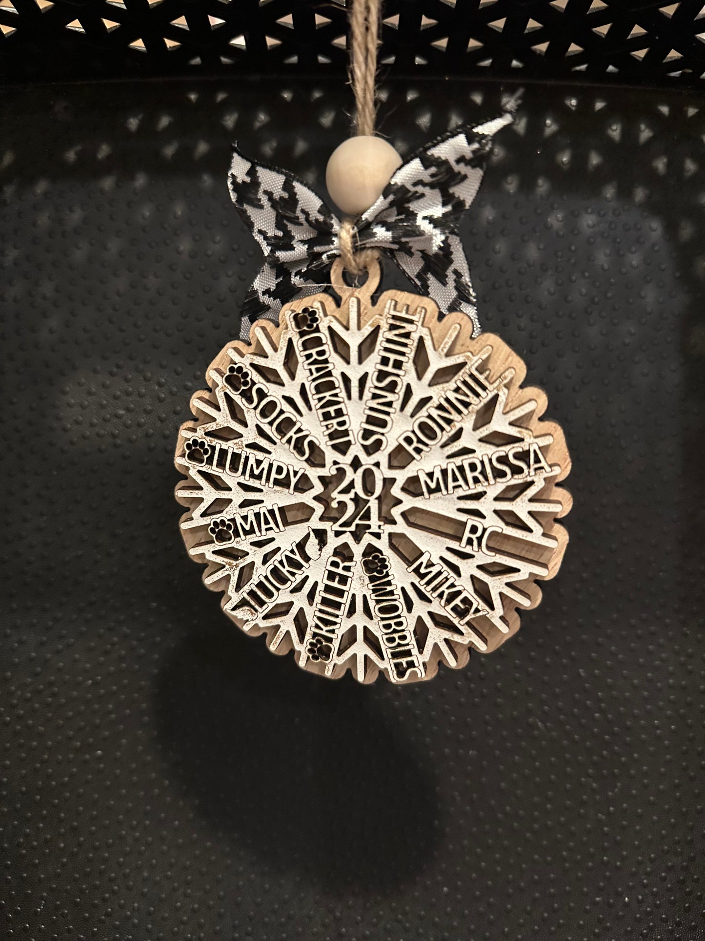 Family Name Snowflake Ornament (up to 12 names)