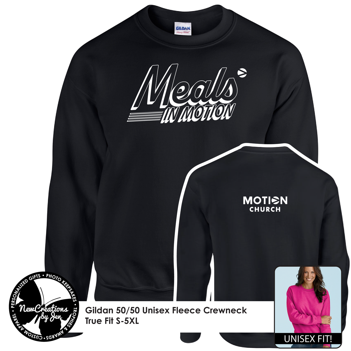 Sudadera de cuello redondo Gildan Meals in Motion G180