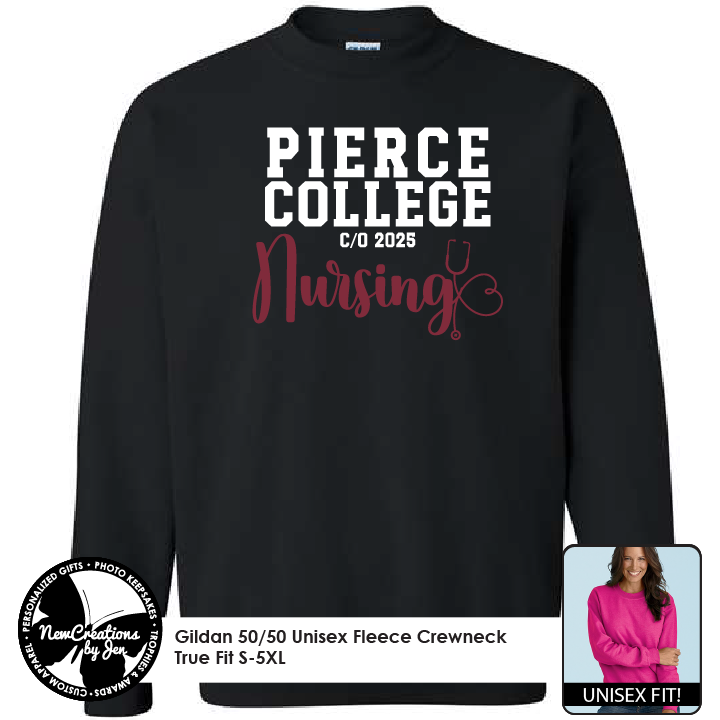 Sudadera de cuello redondo de enfermería de Pierce College