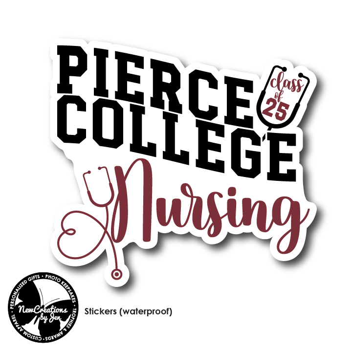 Pierce College Nursing Full Color Waterproof Stickers