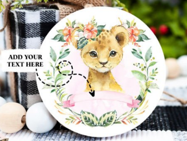 Adornos personalizados para la primera Navidad de animales bebés