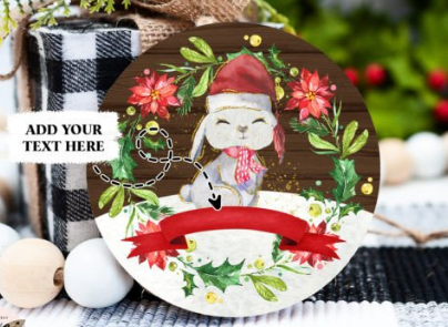Adornos personalizados para la primera Navidad de animales bebés