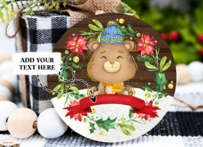 Adornos personalizados para la primera Navidad de animales bebés