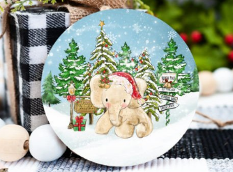 Adornos personalizados para la primera Navidad de animales bebés