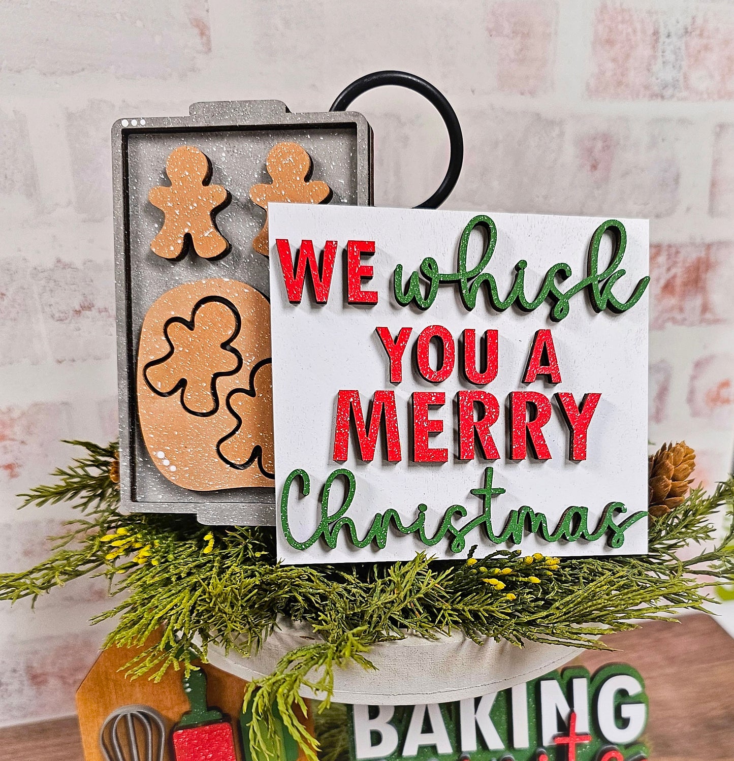 Baking Spirits Bright Mini Sign/Tiered Tray - Ready to Paint Kit or Painted
