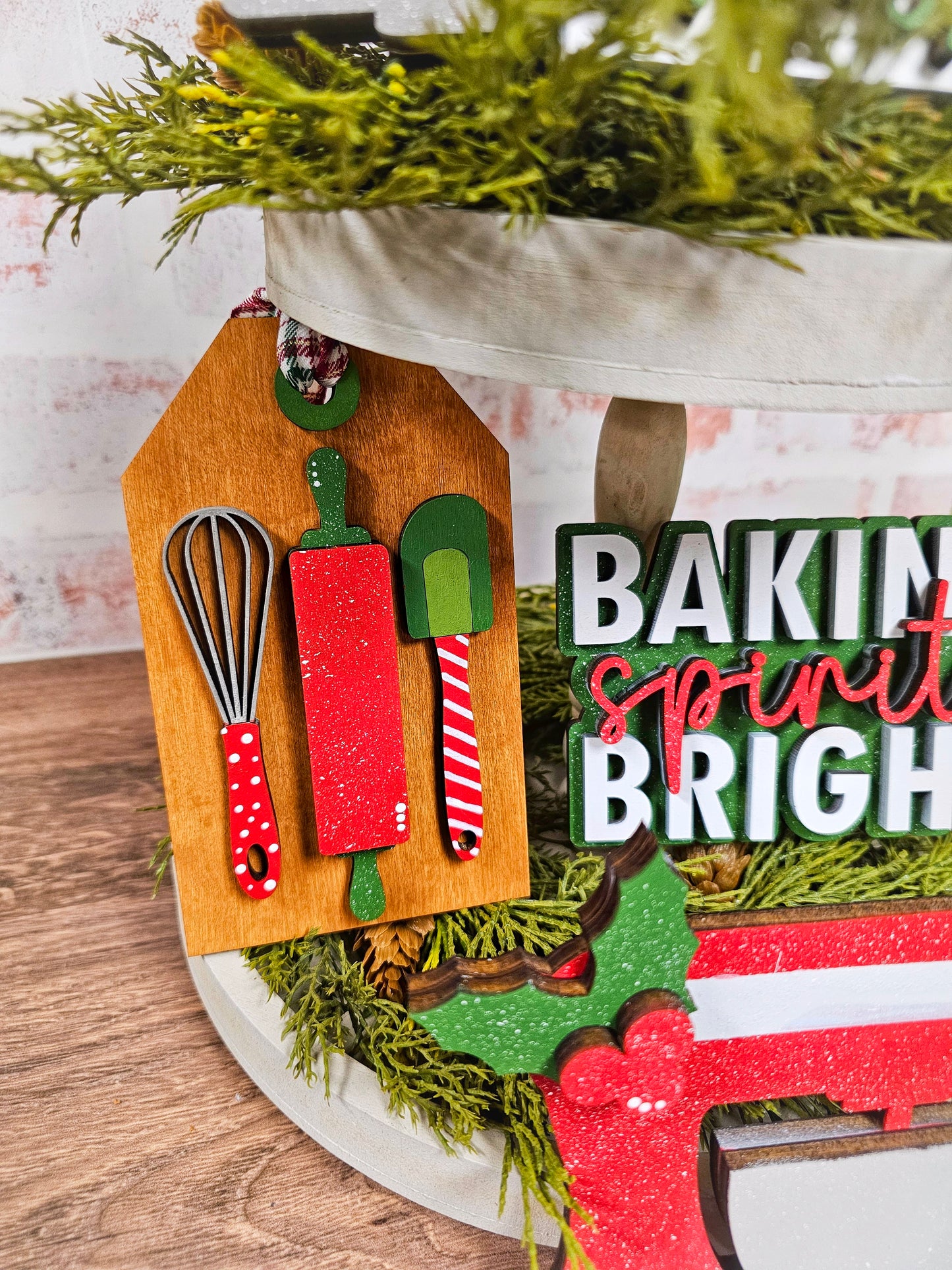Baking Spirits Bright Mini Sign/Tiered Tray - Ready to Paint Kit or Painted
