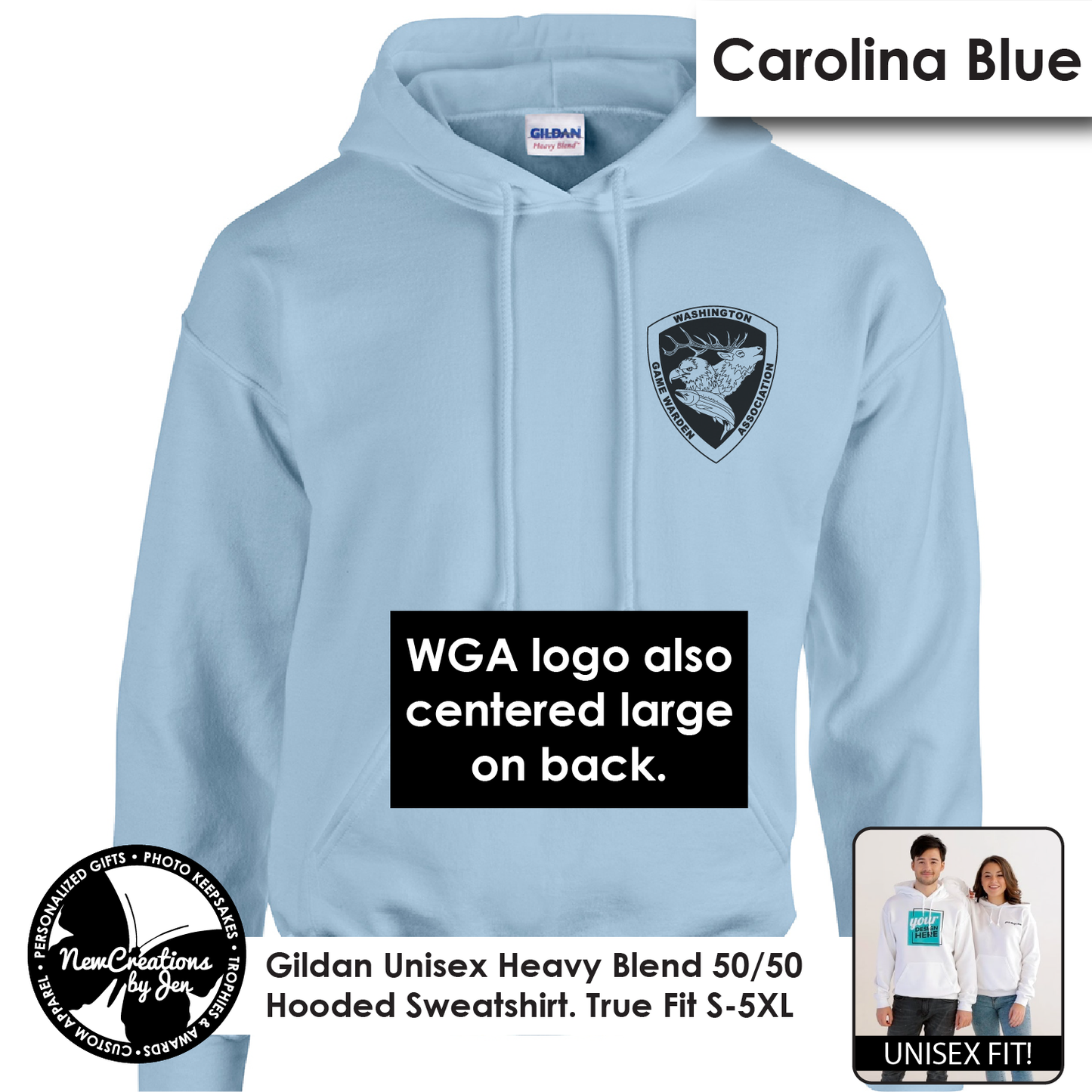 WGA - Sudadera con capucha unisex vintage
