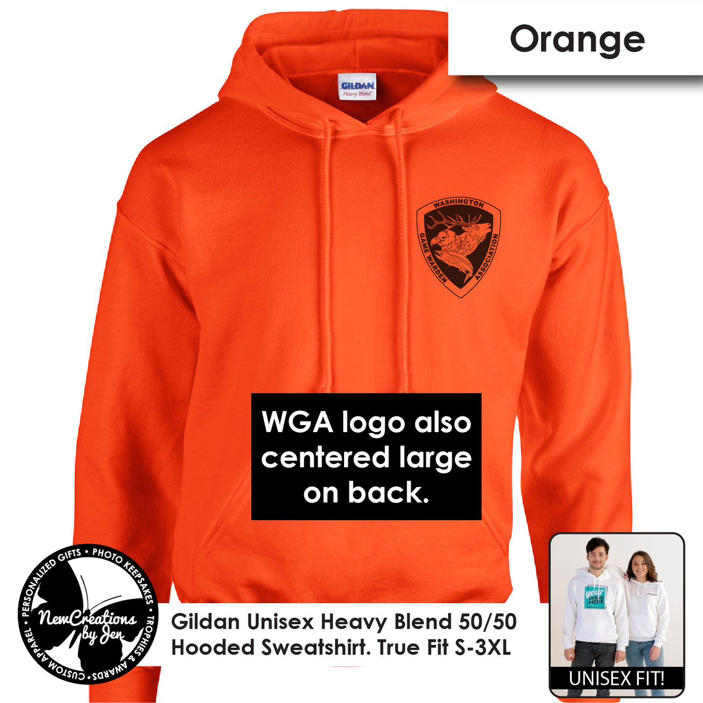 WGA - Sudadera con capucha unisex vintage