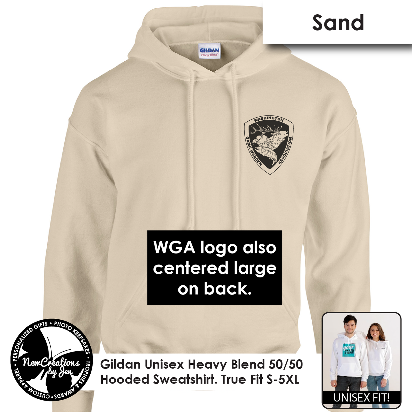 WGA - Sudadera con capucha unisex vintage