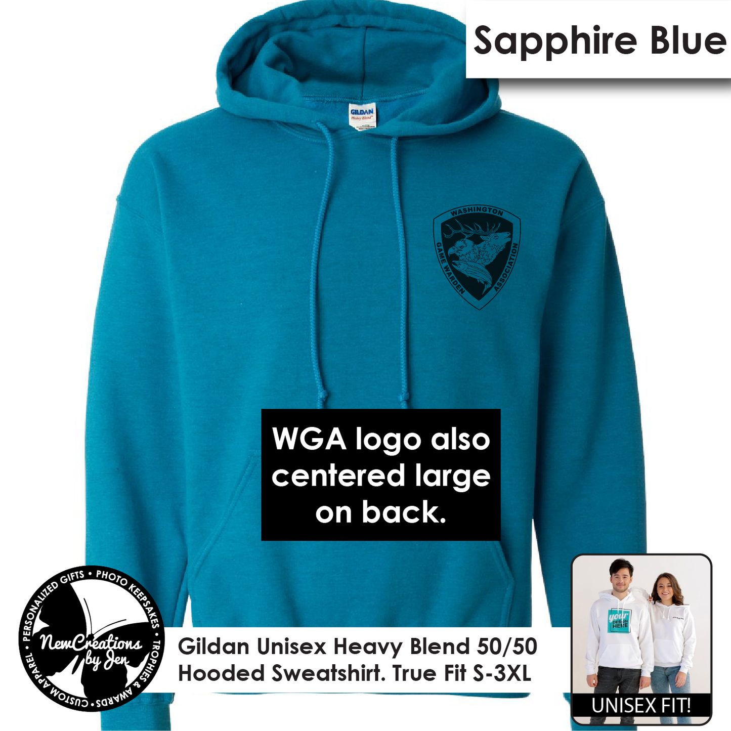 WGA - Sudadera con capucha unisex vintage