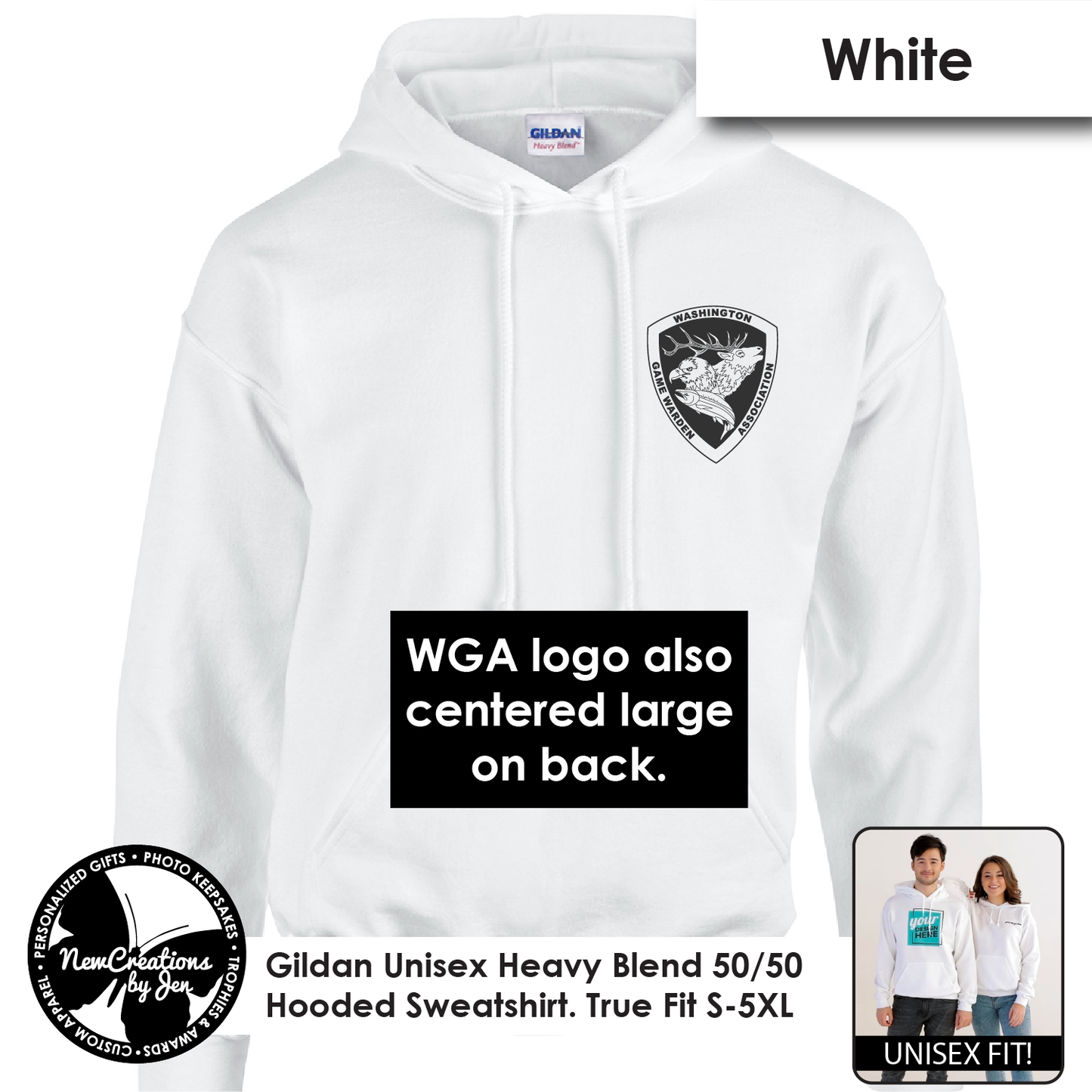 WGA - Sudadera con capucha unisex vintage