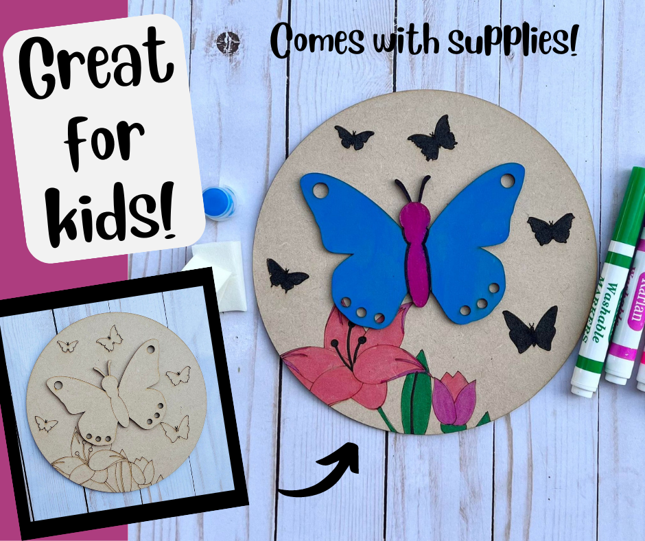 BUTTERFLY - New Creations By Kid's Ready to Paint Kit