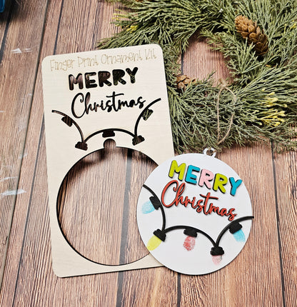 Merry Christmas Fingerprint Ornament Pop-Out - Kid's Ready to Paint Kit