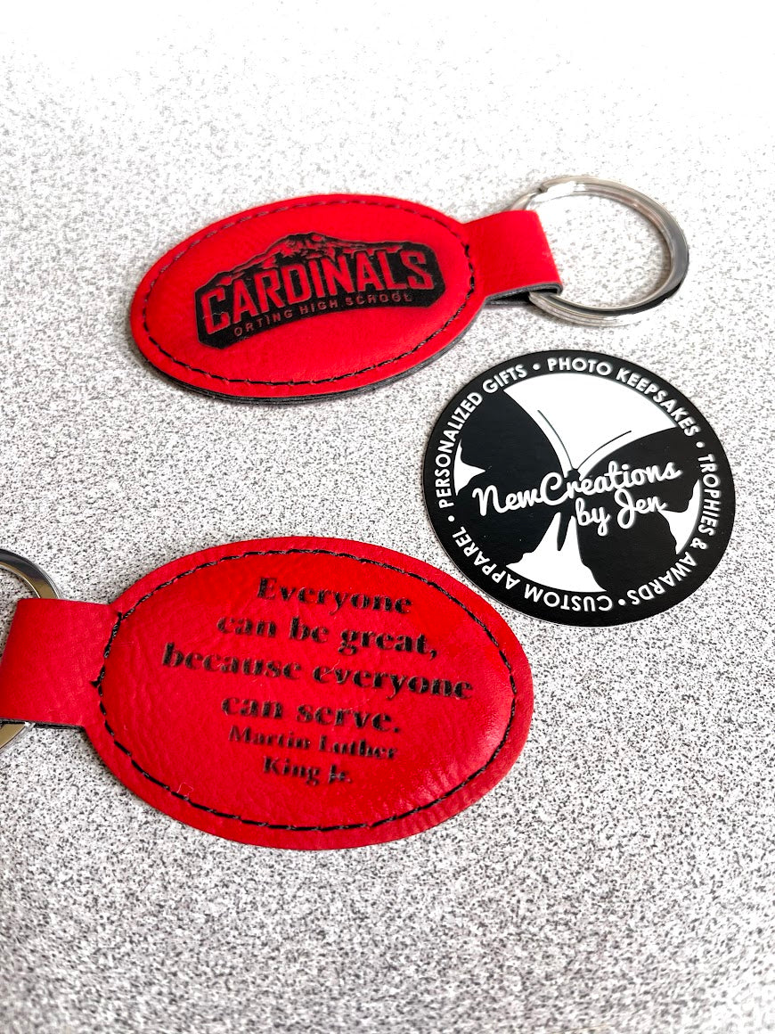 Personalized Leatherette Keychain