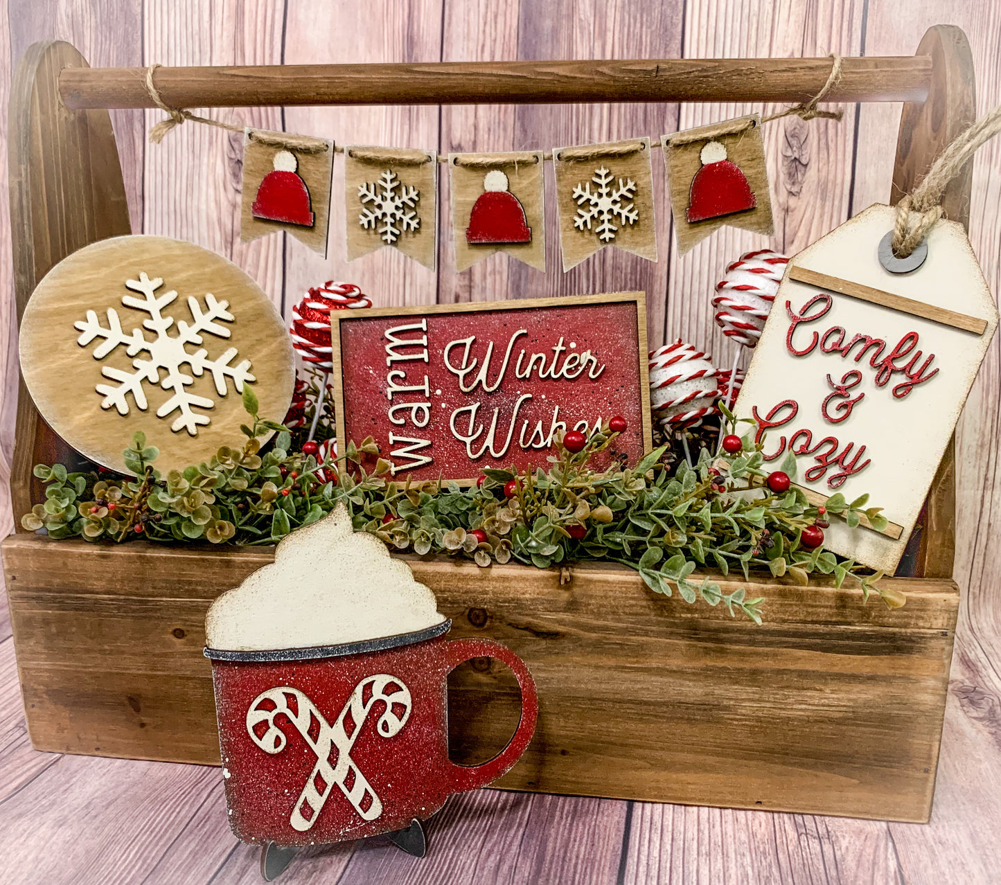 REVERSIBLE Cozy Fall & Winter Small Signs/Tiered Tray - Ready to Paint Kit