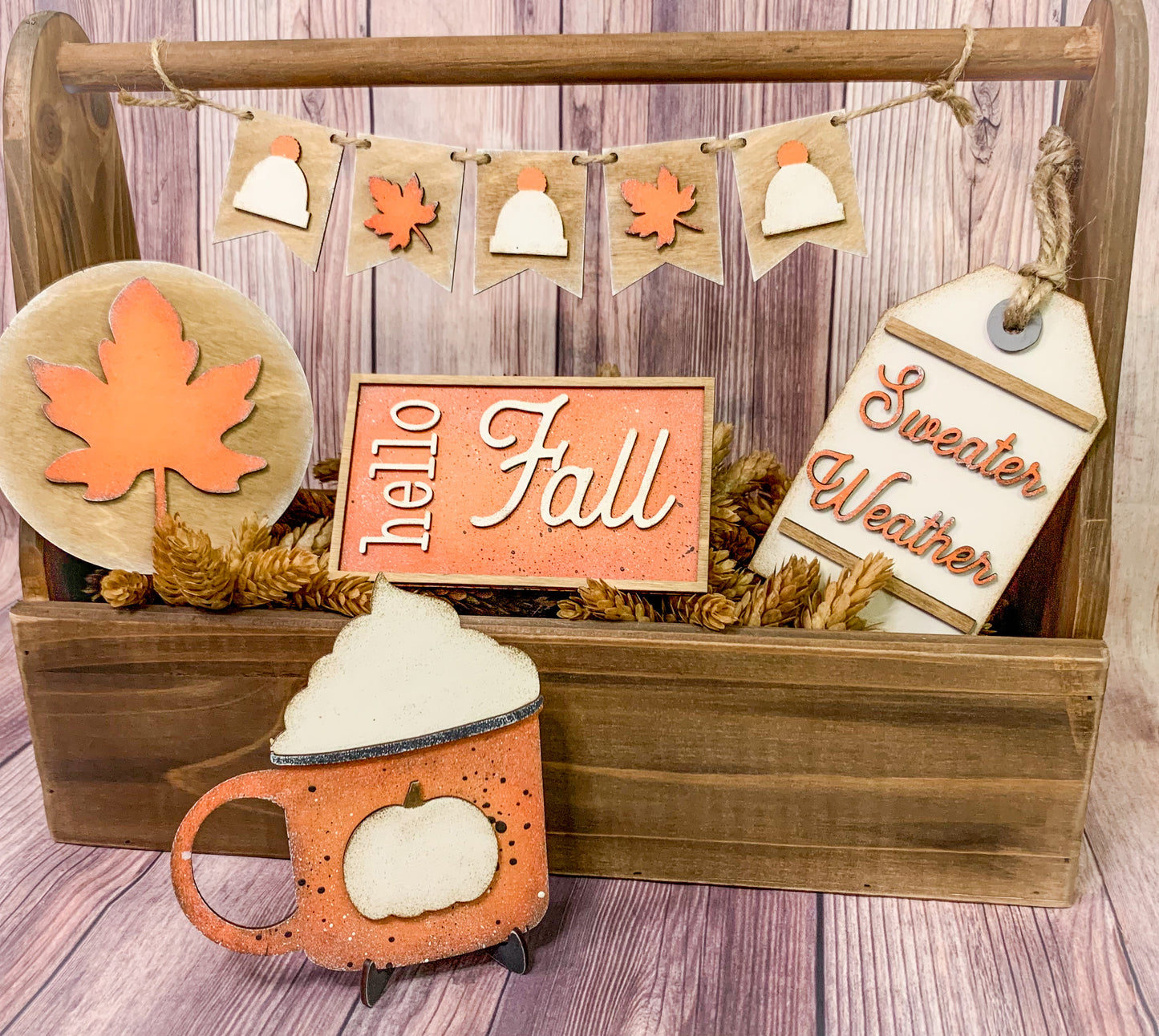 REVERSIBLE Cozy Fall & Winter Small Signs/Tiered Tray - Ready to Paint Kit