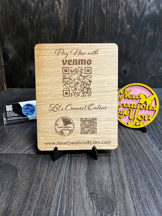 QR Code Business Sign - Wood or Acrylic