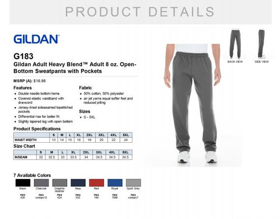 Gildan Adult Open-Bottom Sweatpants with Pockets