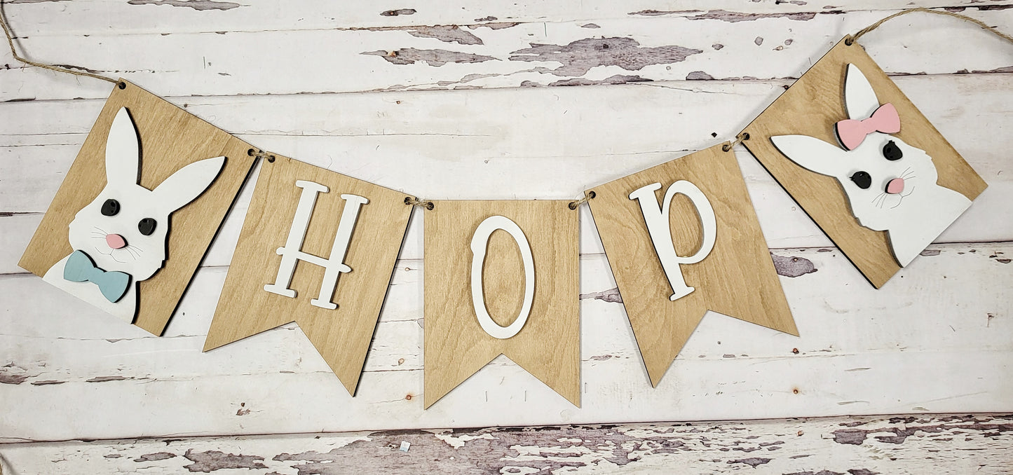 Bunny Hop Banner Sign - Ready to Paint Kit