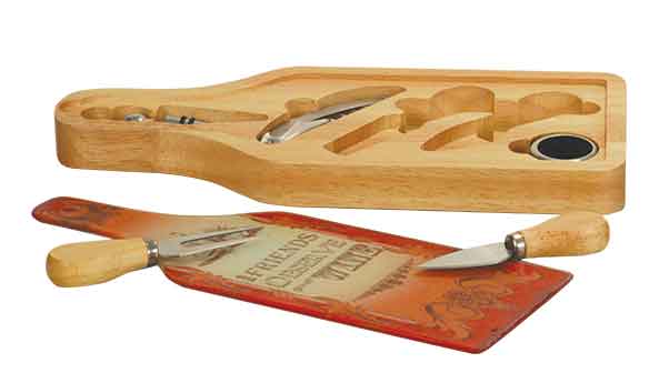 Juego de 6 piezas de vino y queso de 13 1/2" x 5 1/2"