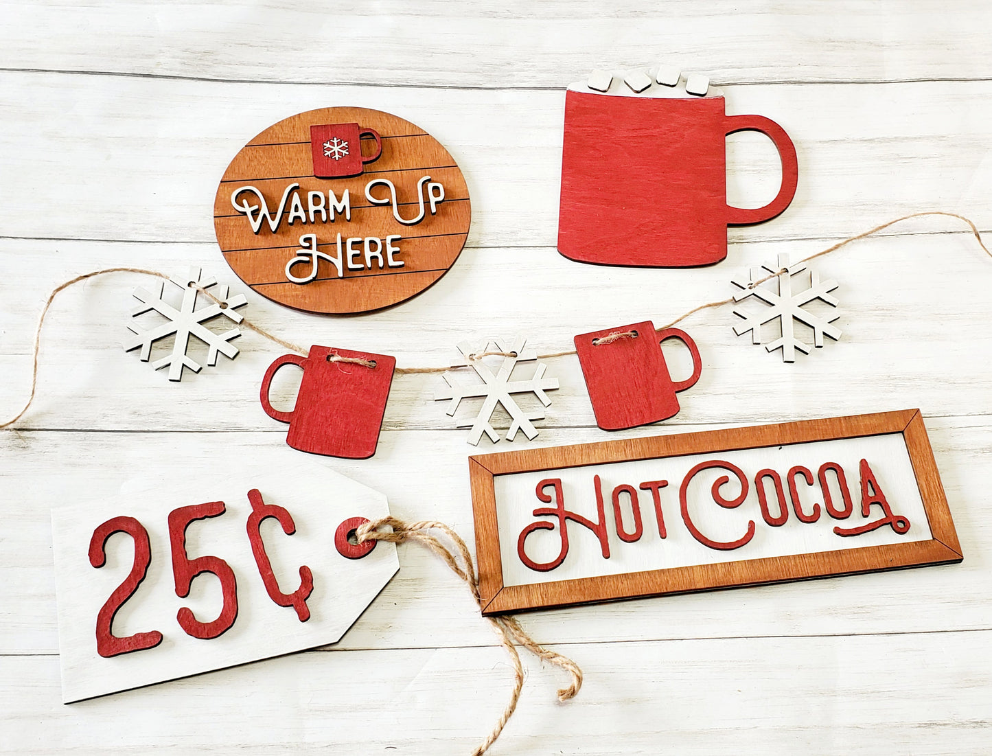 Hot Cocoa Tiered Tray - Ready to Paint Kit