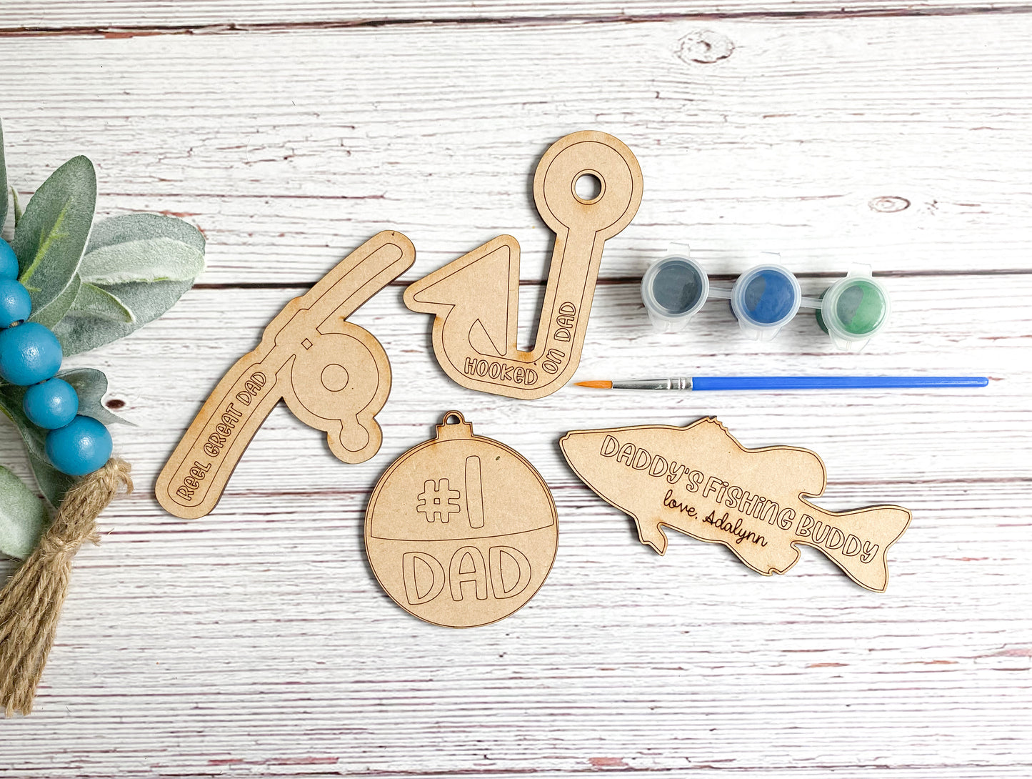 Daddy's Fishing Buddy - Ready to Paint Kit - FREE PERSONALIZATION